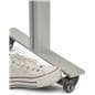 Multi-unit hand sanitizer dispenser with locking wheels