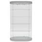Oval display case with mirrored back panel