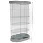 Oval display case with swing open door