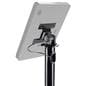 Black tablet floor stands w/ non-adjustable height & cord management