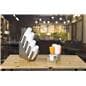 Stainless steel coffee cup dispenser with modern industrial style