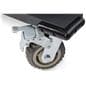 Stanchion cart with locking casters and bumpers