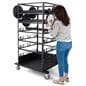 Stanchion cart in black powder coated, anti-scratch steel