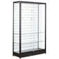 Slatwall display case with white back panel for clean modern look