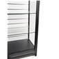 Slatwall display case with two tempered glass shelves