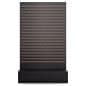 L-shaped slatwall panel display measures 80 inches tall 