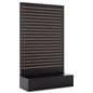 L-shaped slatwall panel display with black satin finish 
