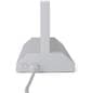 Tabletop LED sign holder with charge cord plugged in