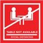Red removable no seating table sticker