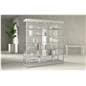 Glass showcase cabinet with adjustable shelves