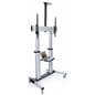 Heavy duty 80" TV display with wheels and accessory shelf