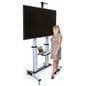 Heavy duty 80" TV display with wheels and AV shelf