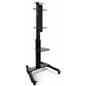 Widescreen monitor stand on wheels with portrait and landscape orientation settings