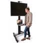 110 lb weight capacity widescreen monitor stand on wheels