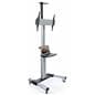 Rolling TV stand  for flat screen TV with accessory shelf