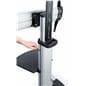 Rolling TV stand  for flat screen TV with adjustable height via allen key