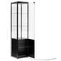 Glass display cabinet with storage compartment 