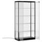 Locking glass display cabinet with front loading doors 
