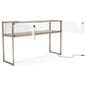 Showcase table with swing open doors