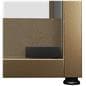 Locking glass display cabinet with adjustable rudder pads