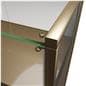 Showcase counter with polished bronze finish