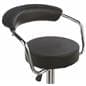 Black Hydraulic Bar Stool and Table Set Made of Leatherette & Chrome