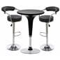 Black Hydraulic Bar Stool and Table Set with Modern Design