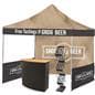 Outdoor booth setup with large format graphics