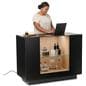 Two tone retail showcase with overall weight of 160 pounds 