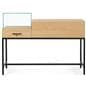 Retail showcase display table with black handle