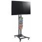Black Plasma TV Stand with 4 Clear Literature Pockets, Acrylic