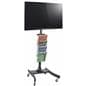 Black LCD TV Stand with 4 Acrylic Literature Pockets