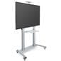 This mobile tv stand can hold one 60 inch to 100 inch monitor