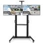 Double screen tv stand with an overall weight of 123 pounds