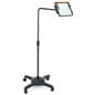 L-arm adjustable tablet holder with wheels