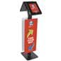 Custom dual-sided tablet holder replacement graphics for IPEVRFL2 series on aluminum and steel stand