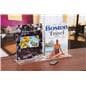 Countertop digital sign display with magazine holder for reception desks and info trade shows