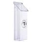 Branded outdoor brochure holder features clear acrylic construction