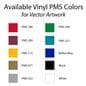 PMS vinyl colors