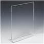 Recycled acrylic tabletop sign holders with convenient top loading for swift graphic changes