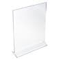 Recycled acrylic tabletop sign holders with double-sided advertising capabilities