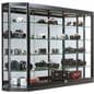 Black Illuminated Wall Display Cabinet
