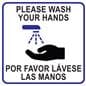 12 x 12 square bilingual handwashing sign cling