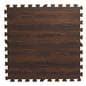 Dark Oak Interlocking Wood Floor Mats with Jigsaw Pattern
