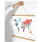 Wood magnetic poster hanger with jute rope 