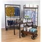 Urban mobile industrial retail dual shelf armoire rack