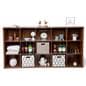 Large wood cube commercial display organizer shelving