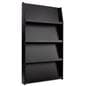 Open pocket black 4-tiered wall literature holder magazine rack