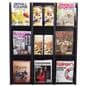 30.0 inch x 36.8 inch black finish magazine rack with pre-assembled rack and easy to install dividers 