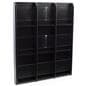 30.0 inch x 36.8 inch black finish magazine rack with easy to apply brochure dividers 